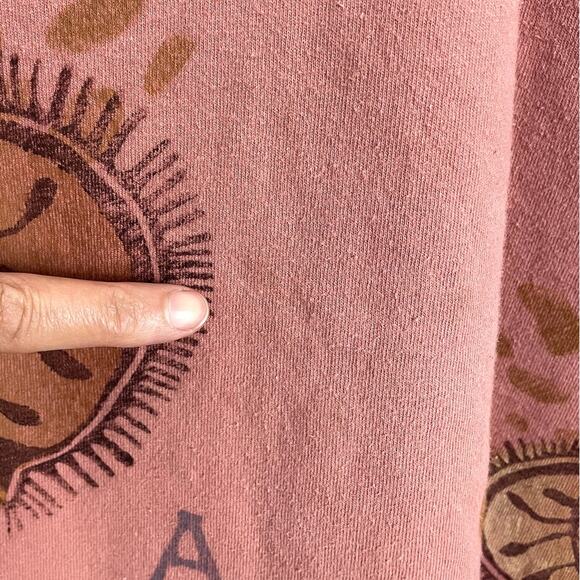 Blue Fish Organic Cotton Hand Painted Tunic Top Peach Size 1 Art To Wear Artsy - Picture 15 of 15